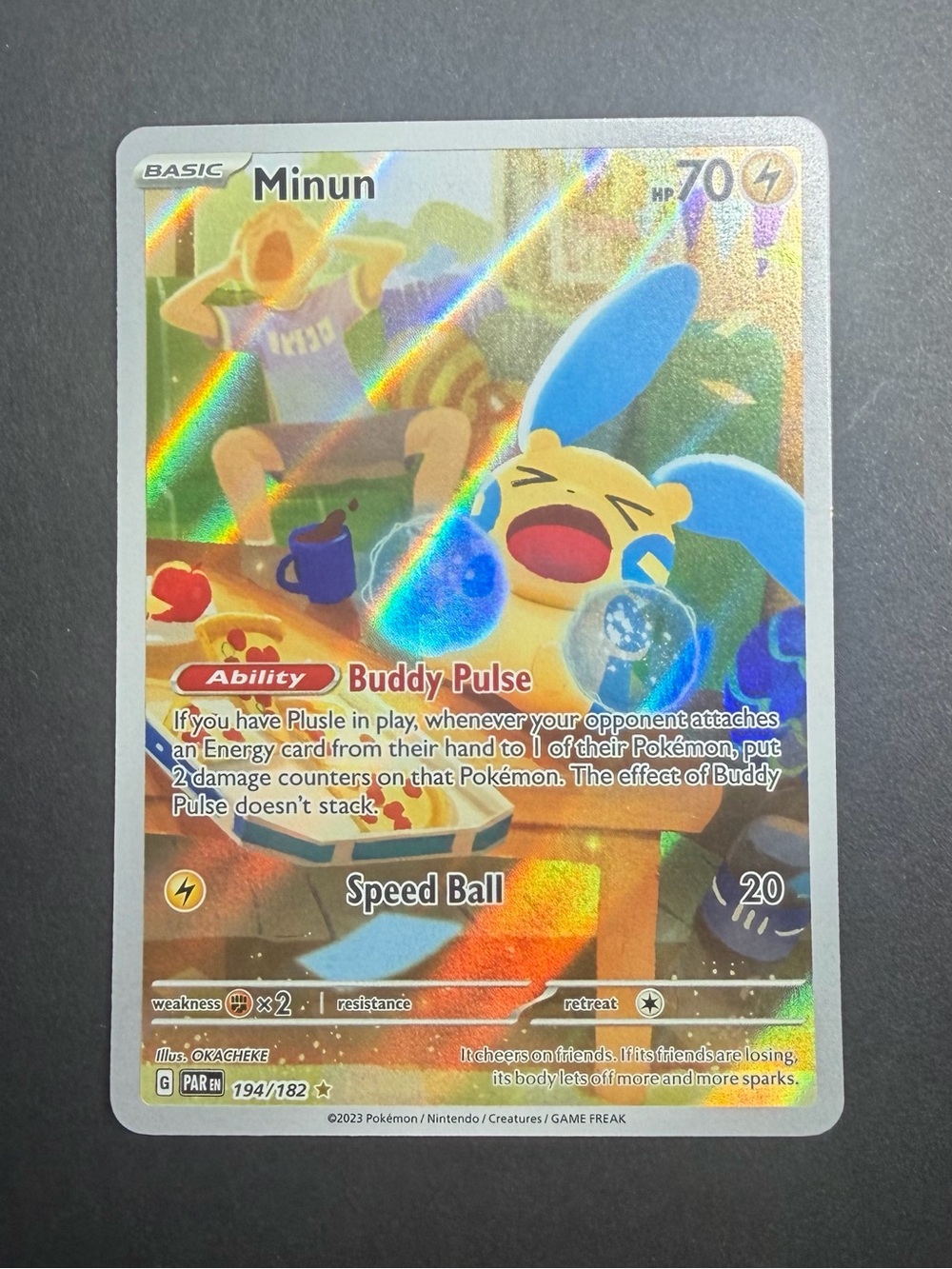 Pokémon Card - Minun 194/182 Illustration Rare (Paradox Rift)